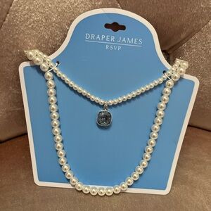 Kohl's Draper James-Inspired Pearl Layered Necklace with Blue Pendant